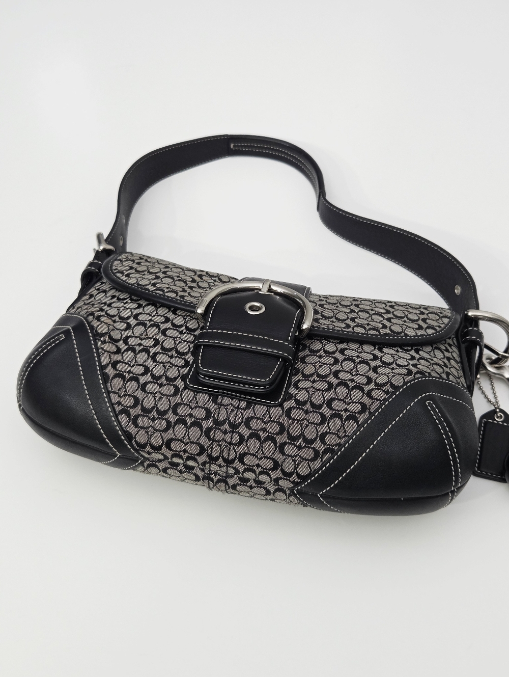 EXCELLENT VINTAGE COACH Y2K MINI SIGNATURE SOHO BUCKLE FLAP SHOULDER BAG 6818 - Picture 11 of 11